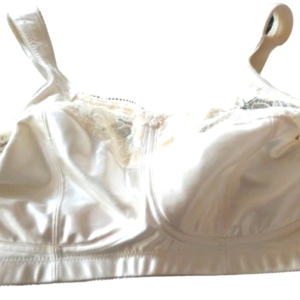 COPY - Aviana Floral Soft Cup Bra 38G No-wire Cream Floral VTG Lace Adjustable …